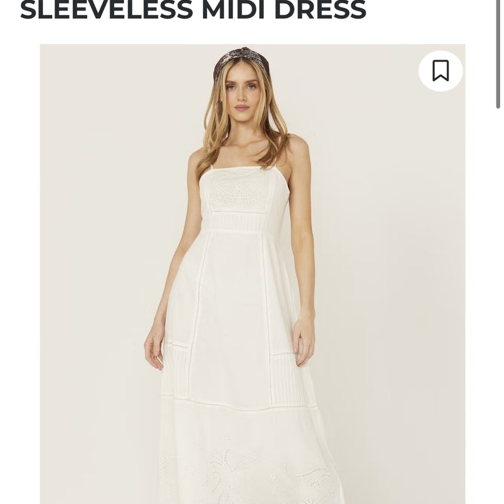 NWT Cleobella White Eyelet Sleeveless Midi Dress